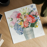 Boho Bouquet XVII by James Wiens. Shown as a detailed flat fine art print, highlighting archival giclee quality. Available as an archival giclee rolled canvas, fine art paper, or poster print. SKU 68457a.