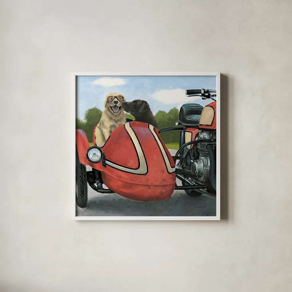 Born to Be Wild Crop by James Wiens. Shown in a crisp white glass frame for a clean and minimalist style. Available as an archival giclee rolled canvas, fine art paper, or poster print. SKU 28512a.