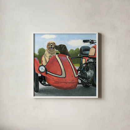 Born to Be Wild Crop by James Wiens. Shown in a crisp white glass frame for a clean and minimalist style. Available as an archival giclee rolled canvas, fine art paper, or poster print. SKU 28512a.