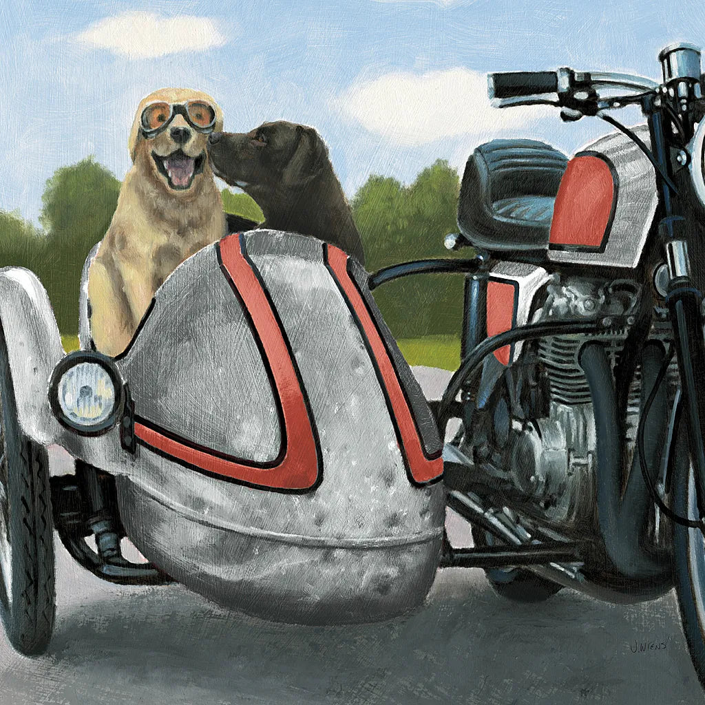 Born to be Wild Silver and Red by James Wiens. SKU 33400a. Archival Giclee Fine art print for wall decor.