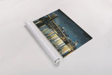 Bright City Lights Blue by James Wiens. shown as a rolled paper print. Available as archival giclee rolled canvas, fine art paper, or poster print. SKU 17233i.