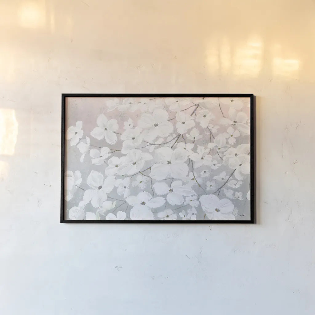 Bringing in Blossoms by James Wiens. shown as a paper print in a black flame. Available as a archival giclee rolled canvas, fine art paper, or poster print. SKU 43507i.