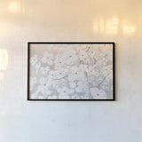 Bringing in Blossoms Blush by James Wiens. shown as a paper print in a black flame. Available as a archival giclee rolled canvas, fine art paper, or poster print. SKU 45677i.