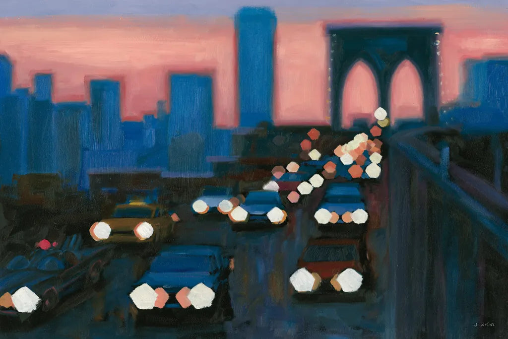 Brooklyn Bridge Evening by James Wiens. SKU 65983i. Archival Giclee Fine art print for wall decor.