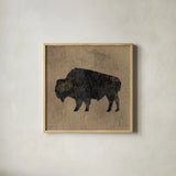 Brown Lodge II by James Wiens. Shown in a natural wood glass frame for a timeless modern aesthetic. Available as an archival giclee rolled canvas, fine art paper, or poster print. SKU 50175a.