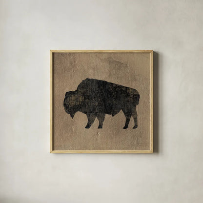 Brown Lodge II by James Wiens. Shown in a natural wood glass frame for a timeless modern aesthetic. Available as an archival giclee rolled canvas, fine art paper, or poster print. SKU 50175a.