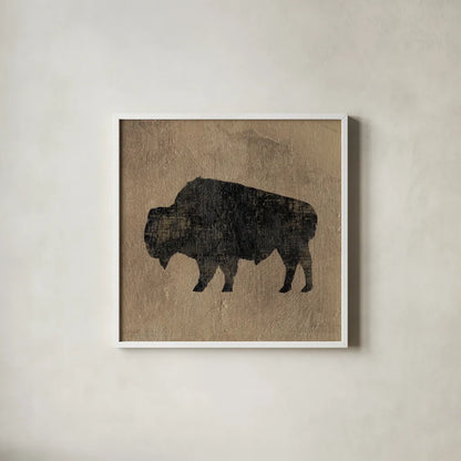 Brown Lodge II by James Wiens. Shown in a crisp white glass frame for a clean and minimalist style. Available as an archival giclee rolled canvas, fine art paper, or poster print. SKU 50175a.