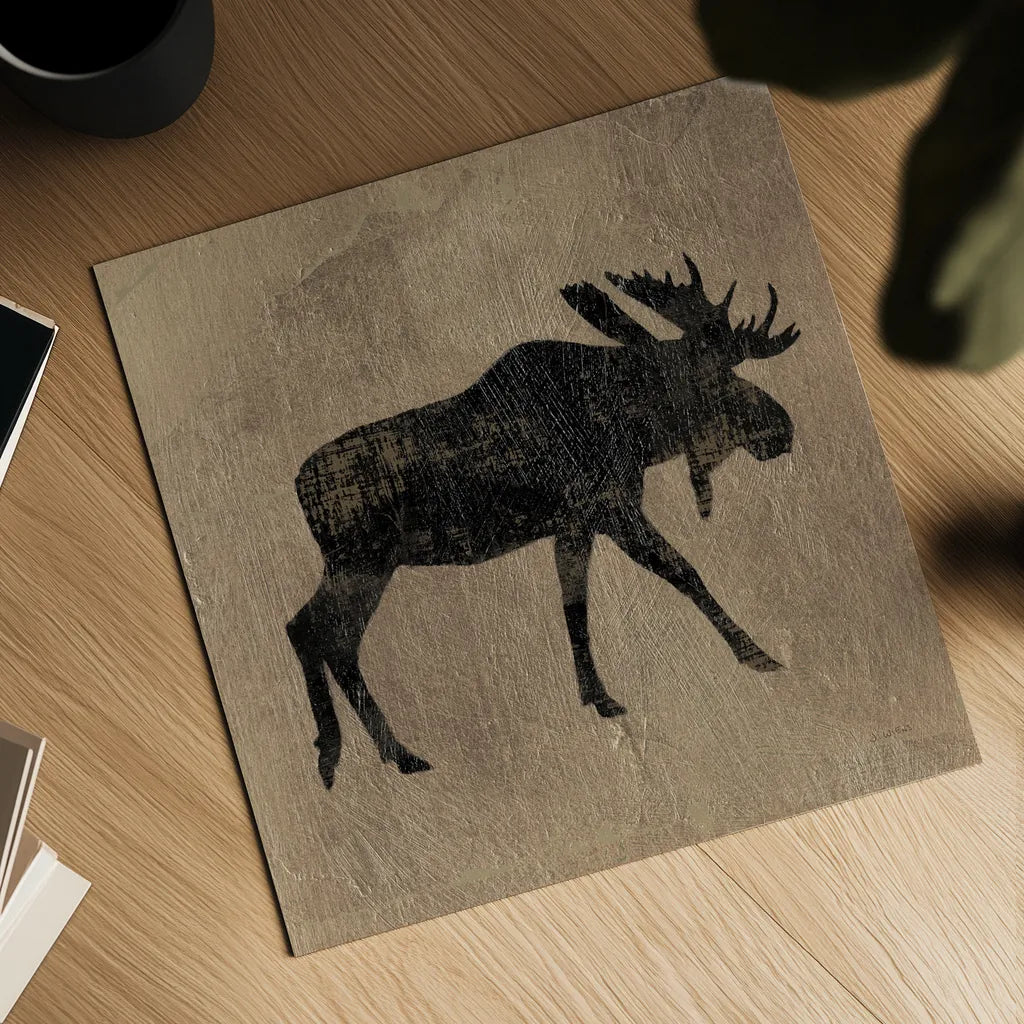 Brown Lodge III by James Wiens. Shown as a detailed flat fine art print, highlighting archival giclee quality. Available as an archival giclee rolled canvas, fine art paper, or poster print. SKU 50176a.