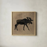 Brown Lodge III by James Wiens. Shown in a natural wood glass frame for a timeless modern aesthetic. Available as an archival giclee rolled canvas, fine art paper, or poster print. SKU 50176a.