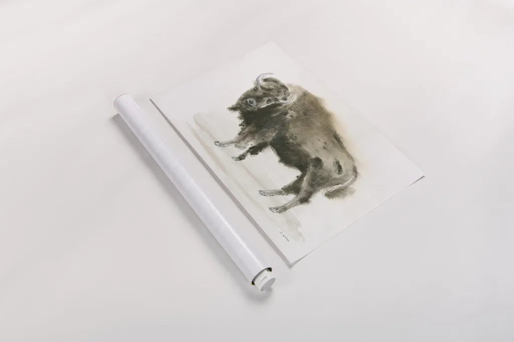 Buffalo Bill by James Wiens. shown as a rolled paper print. Available as archival giclee rolled canvas, fine art paper, or poster print. SKU 23621i.