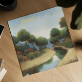 By the Waterways I by James Wiens. Shown as a detailed flat fine art print, highlighting archival giclee quality. Available as an archival giclee rolled canvas, fine art paper, or poster print. SKU 62009a.