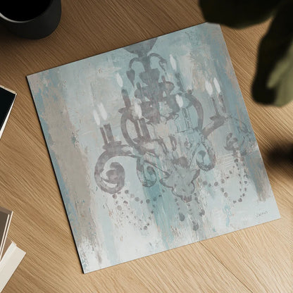Candelabra Teal II by James Wiens. Shown as a detailed flat fine art print, highlighting archival giclee quality. Available as an archival giclee rolled canvas, fine art paper, or poster print. SKU 14119a.