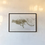 Cheetah II Crop by James Wiens. shown as a paper print in a black flame. Available as a archival giclee rolled canvas, fine art paper, or poster print. SKU 59455i.