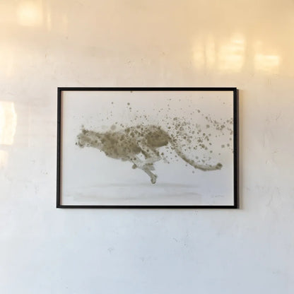 Cheetah II Crop by James Wiens. shown as a paper print in a black flame. Available as a archival giclee rolled canvas, fine art paper, or poster print. SKU 59455i.