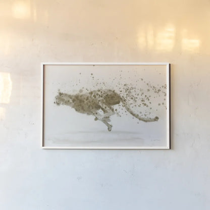 Cheetah II Crop by James Wiens. shown as a paper print in a white frame. Available as a archival giclee rolled canvas, fine art paper, or poster print. SKU 59455i.