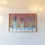Christmas Affinity V by James Wiens. shown as a paper print in a natural frame. Available as a archival giclee rolled canvas, fine art paper, or poster print. SKU 42601i.