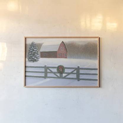 Christmas Affinity VI by James Wiens. shown as a paper print in a natural frame. Available as a archival giclee rolled canvas, fine art paper, or poster print. SKU 42602i.