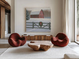 Christmas Affinity VI Crop by James Wiens. Shown as extra-large giant wall art in a modern living room. Available as an archival giclee rolled canvas, fine art paper, or poster print. SKU 42602a.