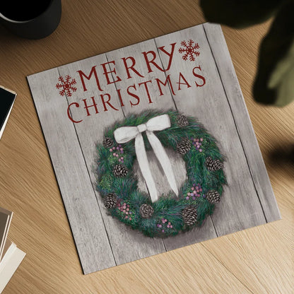 Christmas Affinity VII on Gray Wood by James Wiens. Shown as a detailed flat fine art print, highlighting archival giclee quality. Available as an archival giclee rolled canvas, fine art paper, or poster print. SKU 66805a.