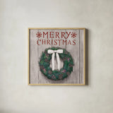 Christmas Affinity VII on Gray Wood by James Wiens. Shown in a natural wood glass frame for a timeless modern aesthetic. Available as an archival giclee rolled canvas, fine art paper, or poster print. SKU 66805a.