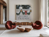 Christmas Affinity VIII by James Wiens. Shown as extra-large giant wall art in a modern living room. Available as an archival giclee rolled canvas, fine art paper, or poster print. SKU 42604a.