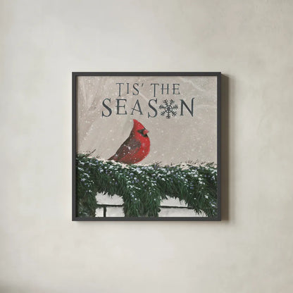 Christmas Affinity X by James Wiens. Shown in a sleek black glass frame for a contemporary gallery look. Available as an archival giclee rolled canvas, fine art paper, or poster print. SKU 42606a.