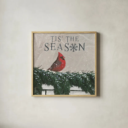 Christmas Affinity X by James Wiens. Shown in a natural wood glass frame for a timeless modern aesthetic. Available as an archival giclee rolled canvas, fine art paper, or poster print. SKU 42606a.