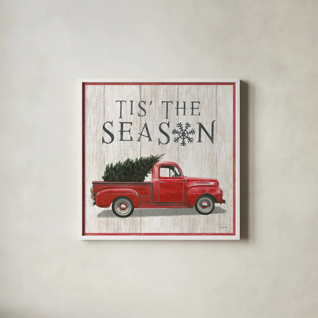 Christmas Affinity XI by James Wiens. Shown in a crisp white glass frame for a clean and minimalist style. Available as an archival giclee rolled canvas, fine art paper, or poster print. SKU 42607a.