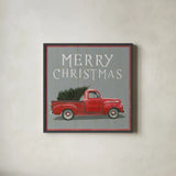 Christmas Affinity XI Merry Christmas by James Wiens. Shown in a sleek black glass frame for a contemporary gallery look. Available as an archival giclee rolled canvas, fine art paper, or poster print. SKU 47614a.