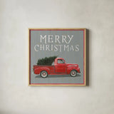 Christmas Affinity XI Merry Christmas by James Wiens. Shown in a natural wood glass frame for a timeless modern aesthetic. Available as an archival giclee rolled canvas, fine art paper, or poster print. SKU 47614a.