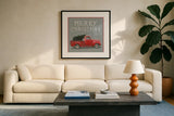 Christmas Affinity XI Merry Christmas by James Wiens. Displayed in a glass frame with matte in a clean modern living room. Available as an archival giclee rolled canvas, fine art paper, or poster print. SKU 47614a.