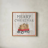 Christmas Affinity XII by James Wiens. Shown in a natural wood glass frame for a timeless modern aesthetic. Available as an archival giclee rolled canvas, fine art paper, or poster print. SKU 42608a.