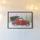 Christmas Farm I by James Wiens. shown as a paper print in a black flame. Available as a archival giclee rolled canvas, fine art paper, or poster print. SKU 71003i.
