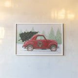 Christmas Farm I by James Wiens. shown as a paper print in a white frame. Available as a archival giclee rolled canvas, fine art paper, or poster print. SKU 71003i.