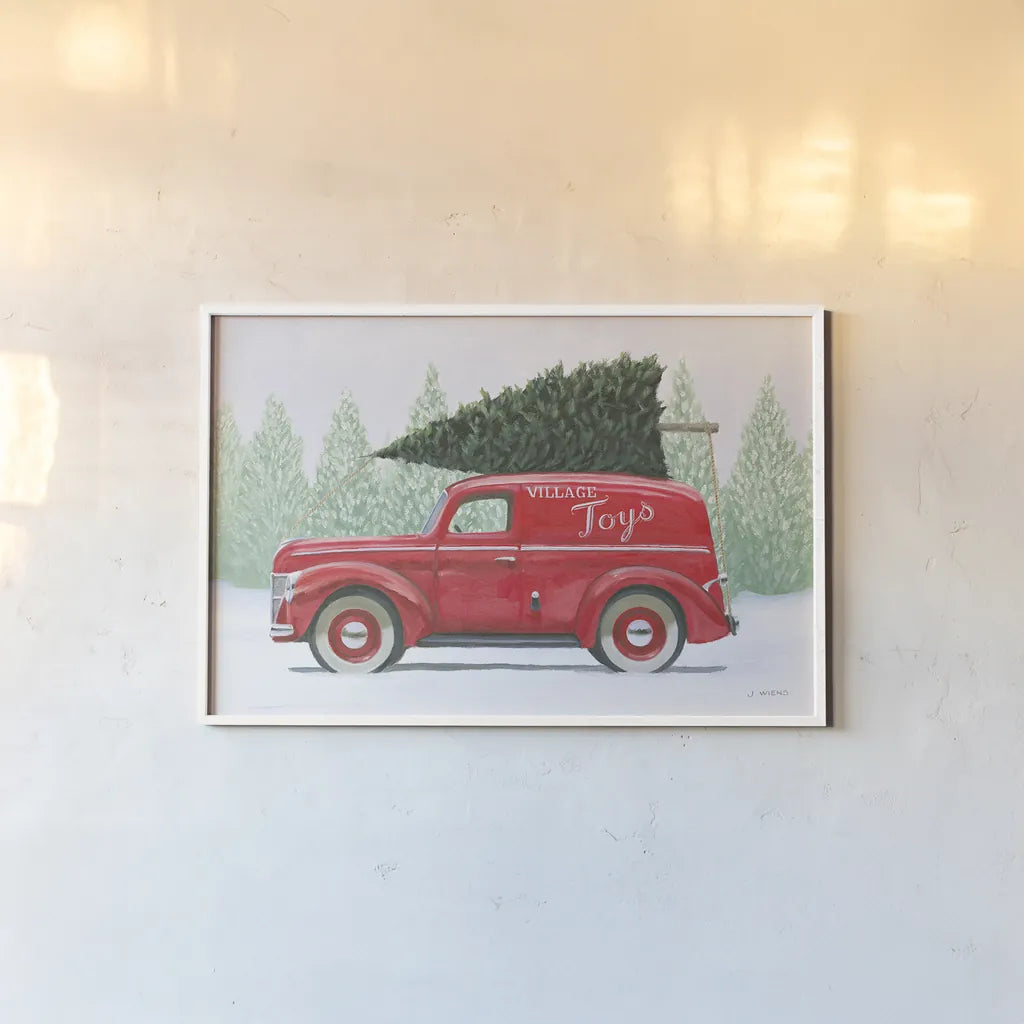 Christmas Farm II by James Wiens. shown as a paper print in a white frame. Available as a archival giclee rolled canvas, fine art paper, or poster print. SKU 71004i.