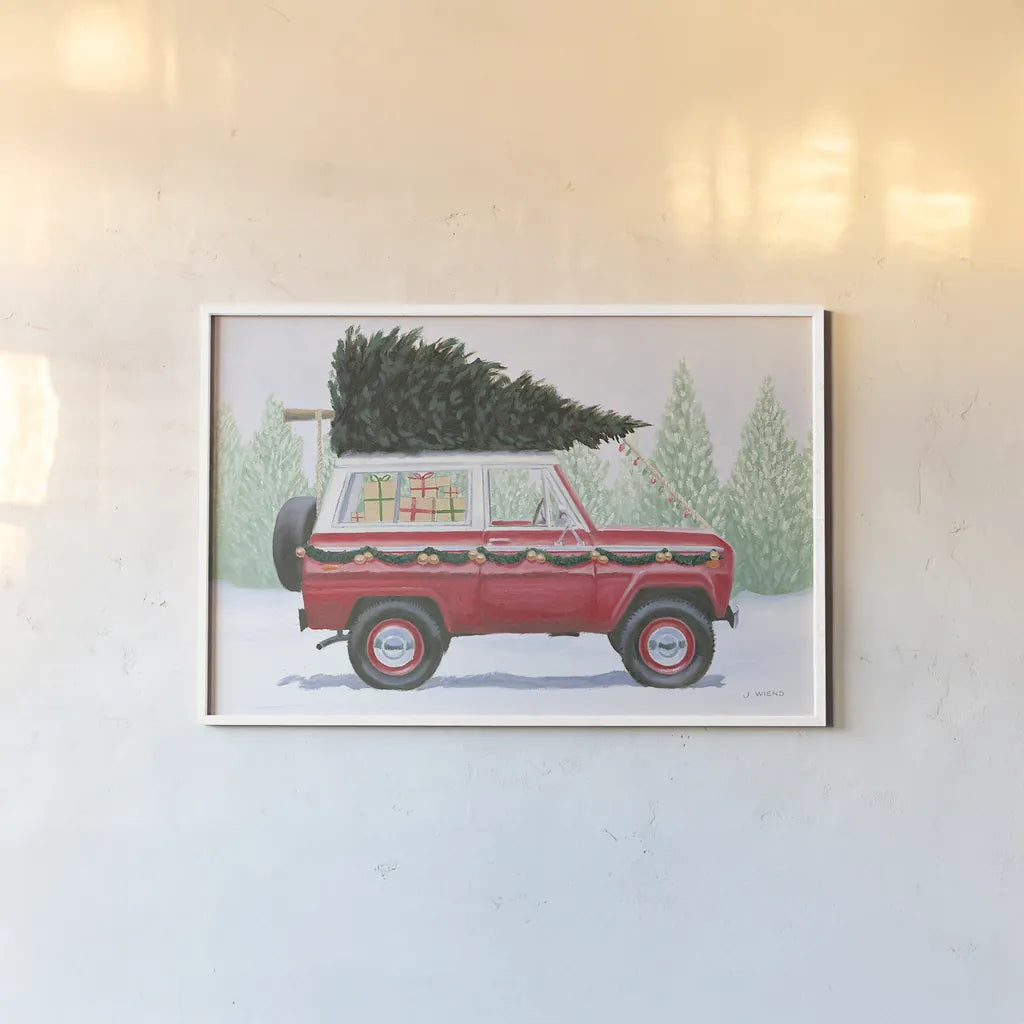 Christmas Farm III by James Wiens. shown as a paper print in a white frame. Available as a archival giclee rolled canvas, fine art paper, or poster print. SKU 71005i.