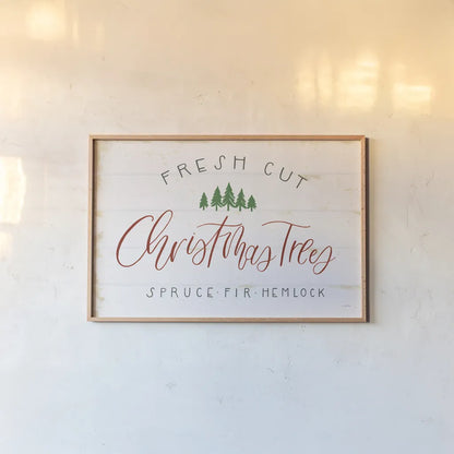 Christmas Farm V by James Wiens. shown as a paper print in a natural frame. Available as a archival giclee rolled canvas, fine art paper, or poster print. SKU 71007i.