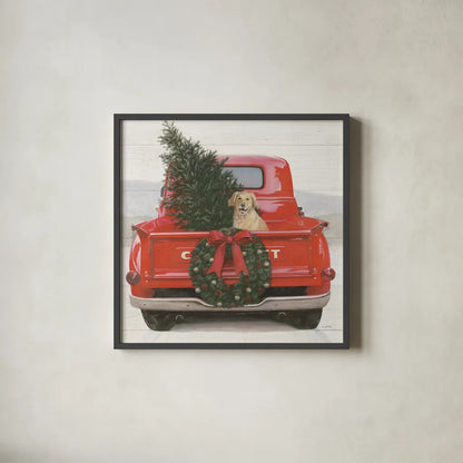 Christmas in the Heartland IV Crop by James Wiens. Shown in a sleek black glass frame for a contemporary gallery look. Available as an archival giclee rolled canvas, fine art paper, or poster print. SKU 27854a.