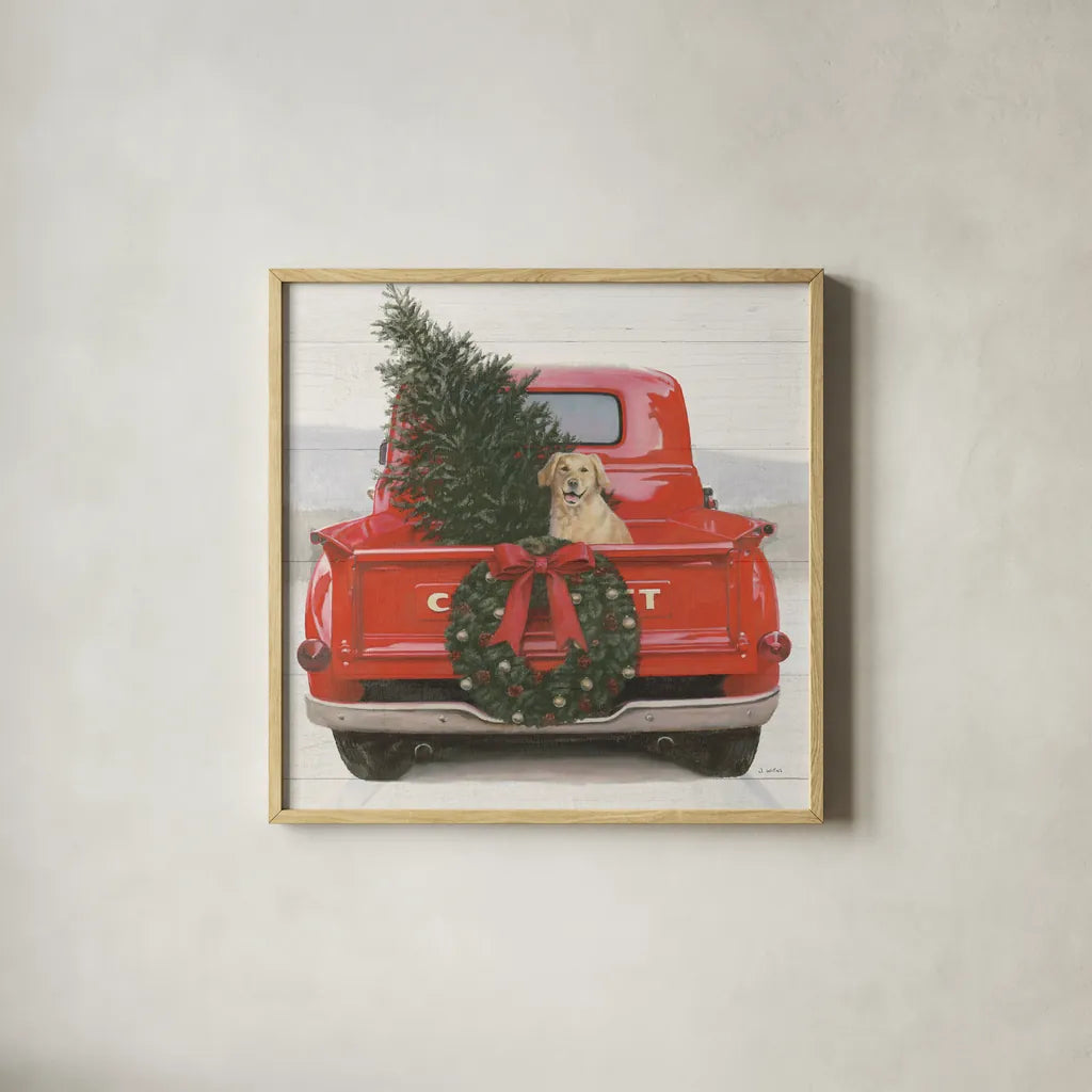 Christmas in the Heartland IV Crop by James Wiens. Shown in a natural wood glass frame for a timeless modern aesthetic. Available as an archival giclee rolled canvas, fine art paper, or poster print. SKU 27854a.
