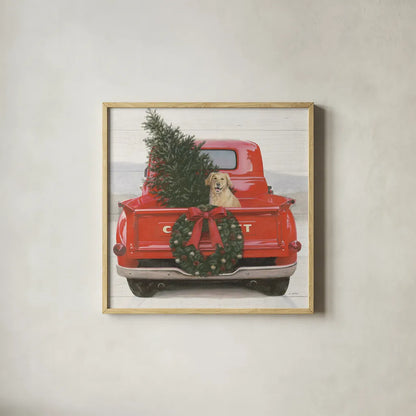 Christmas in the Heartland IV Crop by James Wiens. Shown in a natural wood glass frame for a timeless modern aesthetic. Available as an archival giclee rolled canvas, fine art paper, or poster print. SKU 27854a.