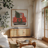 Christmas in the Heartland IV Crop by James Wiens. Shown in a natural wood frame in a cozy modern living room. Available as an archival giclee rolled canvas, fine art paper, or poster print. SKU 27854a.