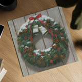 Christmas in the Heartland Wreath by James Wiens. Shown as a detailed flat fine art print, highlighting archival giclee quality. Available as an archival giclee rolled canvas, fine art paper, or poster print. SKU 65420a.