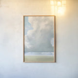 Cloudy Skies by James Wiens. shown as a paper print in a natural frame. Available as a archival giclee rolled canvas, fine art paper, or poster print. SKU 75171h.
