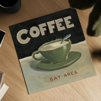 Coffee Spot III by James Wiens. Shown as a detailed flat fine art print, highlighting archival giclee quality. Available as an archival giclee rolled canvas, fine art paper, or poster print. SKU 17583a.