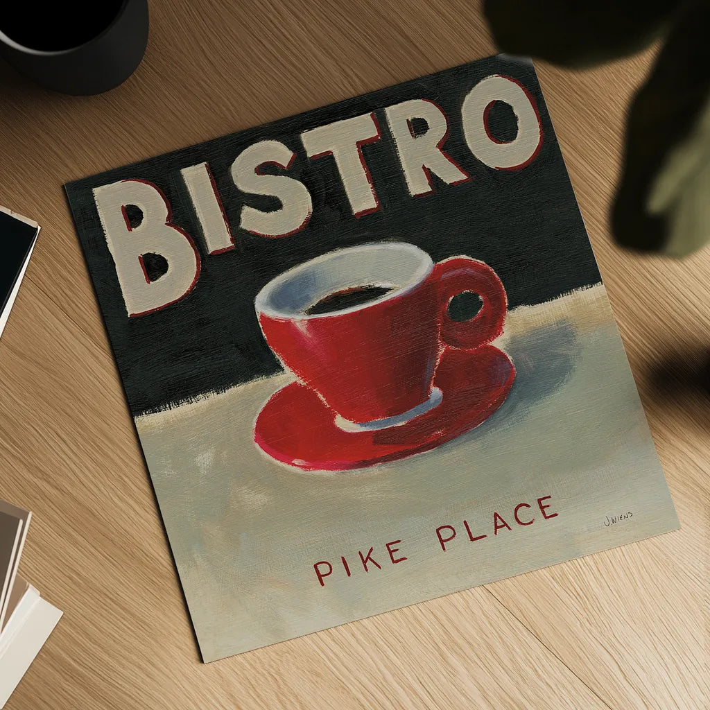 Coffee Spot IV by James Wiens. Shown as a detailed flat fine art print, highlighting archival giclee quality. Available as an archival giclee rolled canvas, fine art paper, or poster print. SKU 17584a.