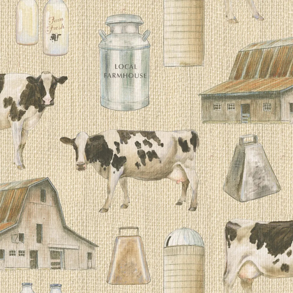 Country Cow Pattern VA by James Wiens. SKU 42841a. Archival Giclee Fine art print for wall decor.