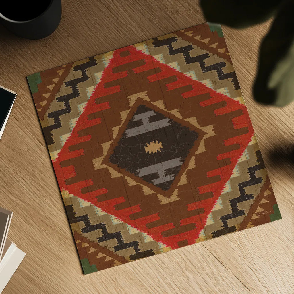 Country Mood Navajo Tile VIII by James Wiens. Shown as a detailed flat fine art print, highlighting archival giclee quality. Available as an archival giclee rolled canvas, fine art paper, or poster print. SKU 33360a.