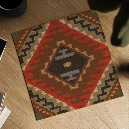 Country Mood Navajo Tile VIII by James Wiens. Shown as a detailed flat fine art print, highlighting archival giclee quality. Available as an archival giclee rolled canvas, fine art paper, or poster print. SKU 33360a.