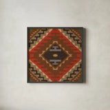 Country Mood Navajo Tile VIII by James Wiens. Shown in a sleek black glass frame for a contemporary gallery look. Available as an archival giclee rolled canvas, fine art paper, or poster print. SKU 33360a.