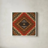 Country Mood Navajo Tile VIII by James Wiens. Shown in a crisp white glass frame for a clean and minimalist style. Available as an archival giclee rolled canvas, fine art paper, or poster print. SKU 33360a.
